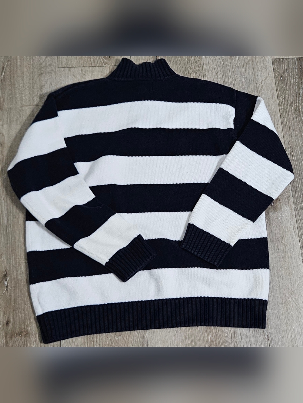 ralph lauren nautical sweater Womens Navy White Stripe Petite Large - Picture 7 of 9